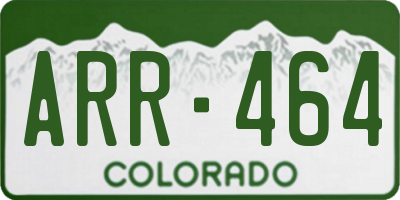 CO license plate ARR464