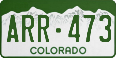 CO license plate ARR473