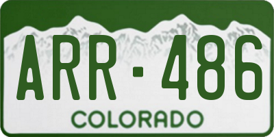 CO license plate ARR486