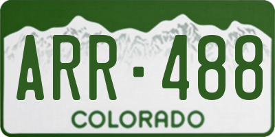 CO license plate ARR488