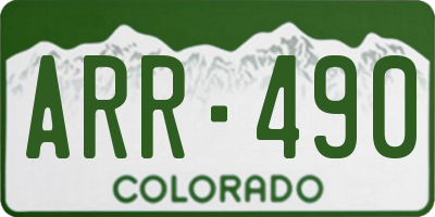 CO license plate ARR490