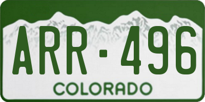 CO license plate ARR496