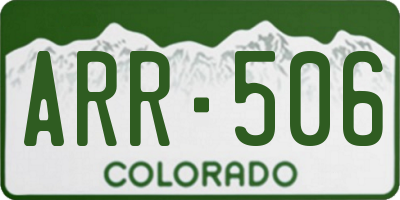 CO license plate ARR506