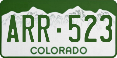 CO license plate ARR523