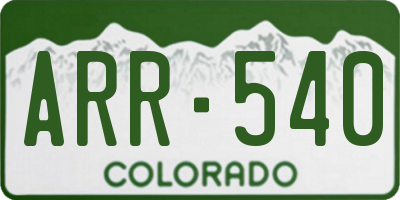 CO license plate ARR540