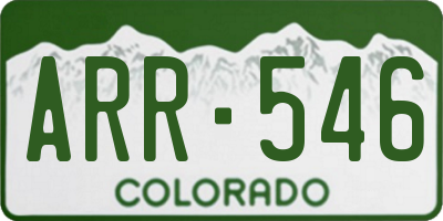 CO license plate ARR546