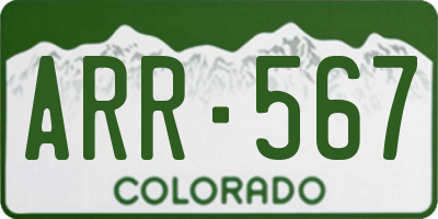 CO license plate ARR567