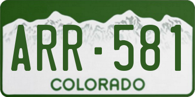 CO license plate ARR581