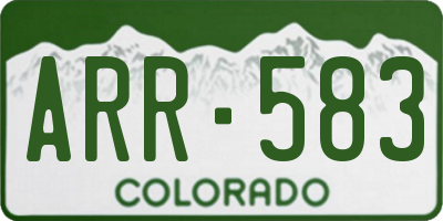 CO license plate ARR583
