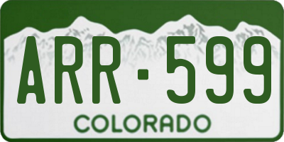 CO license plate ARR599