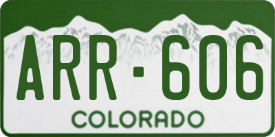 CO license plate ARR606