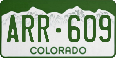 CO license plate ARR609