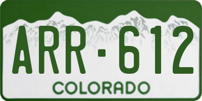 CO license plate ARR612