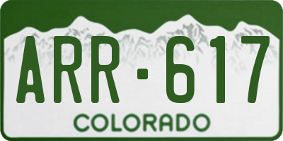CO license plate ARR617