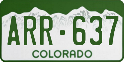 CO license plate ARR637