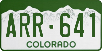 CO license plate ARR641
