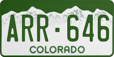 CO license plate ARR646