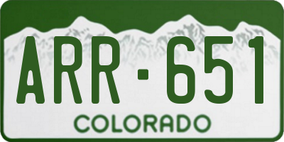 CO license plate ARR651