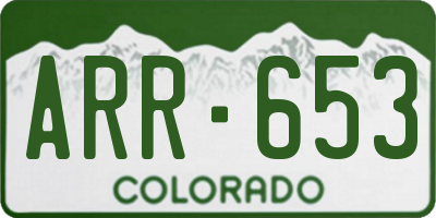 CO license plate ARR653