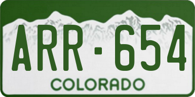 CO license plate ARR654