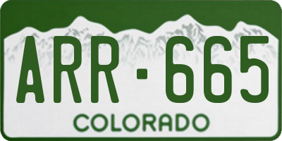 CO license plate ARR665