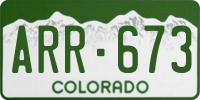CO license plate ARR673