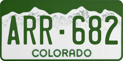 CO license plate ARR682