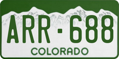 CO license plate ARR688