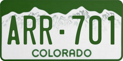 CO license plate ARR701