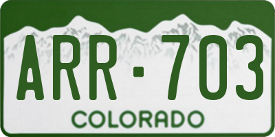 CO license plate ARR703