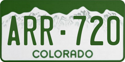 CO license plate ARR720