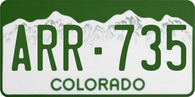 CO license plate ARR735