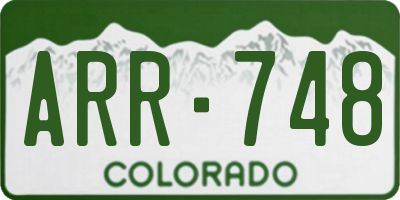 CO license plate ARR748