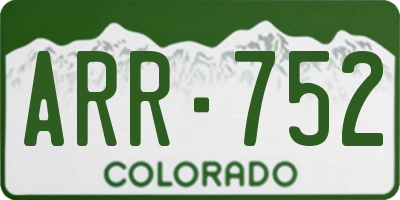 CO license plate ARR752