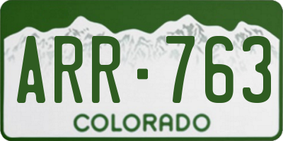 CO license plate ARR763