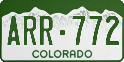 CO license plate ARR772