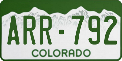 CO license plate ARR792
