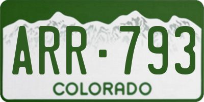 CO license plate ARR793