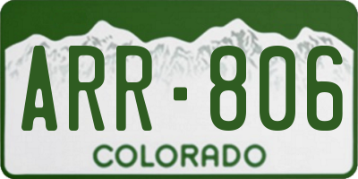 CO license plate ARR806
