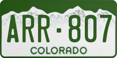 CO license plate ARR807