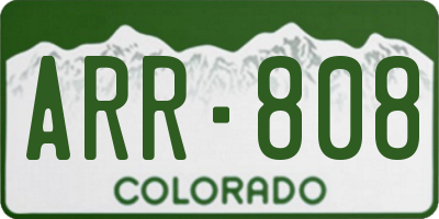 CO license plate ARR808