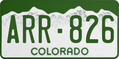 CO license plate ARR826
