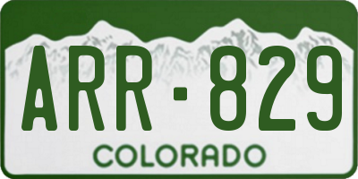 CO license plate ARR829