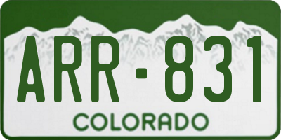CO license plate ARR831