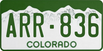 CO license plate ARR836