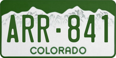 CO license plate ARR841