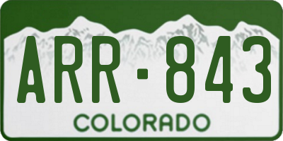 CO license plate ARR843