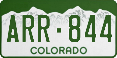 CO license plate ARR844
