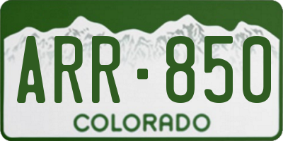 CO license plate ARR850