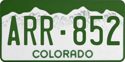 CO license plate ARR852